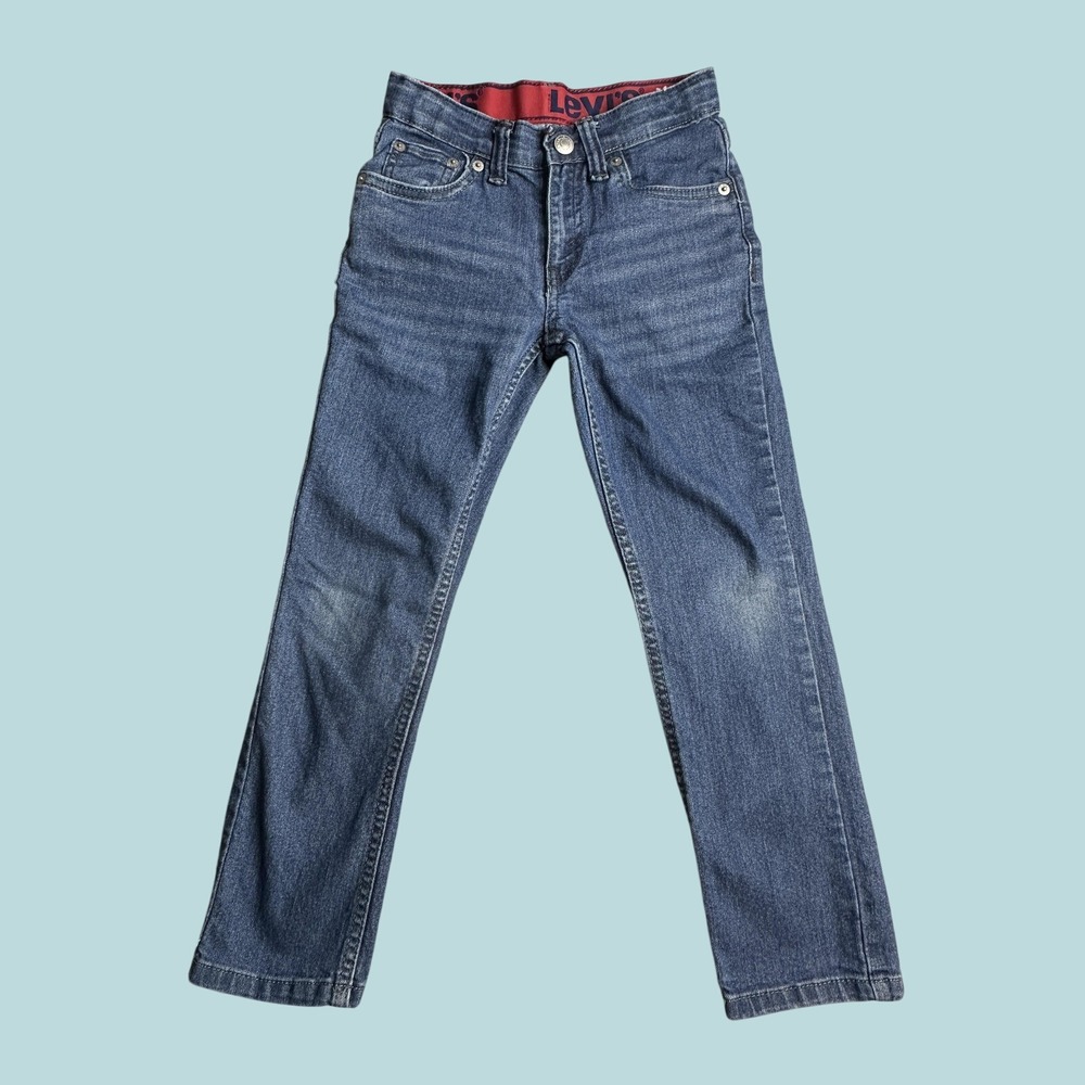 Levi's Jeans Boys 7 Straight Leg Blue Stretch Adjustable Waist Denim Pants